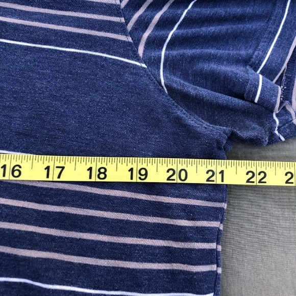 Banana Republic Pima Cotton Shirt Mens L Short Sleeve Blue Striped - Picture 3 of 7